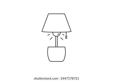 an abstract of desktop electrical lamp outline icon style