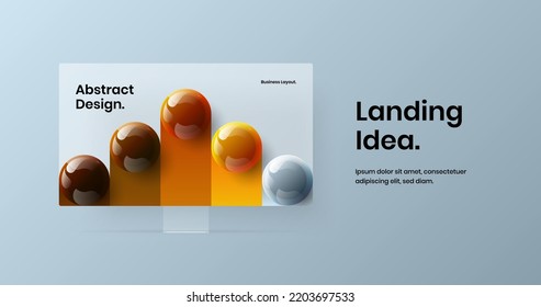 Abstract desktop mockup banner template. Bright website screen vector design concept.