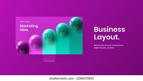 Abstract desktop mockup landing page layout. Unique banner vector design concept.