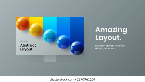 Abstract desktop mockup web banner illustration. Simple site vector design layout.
