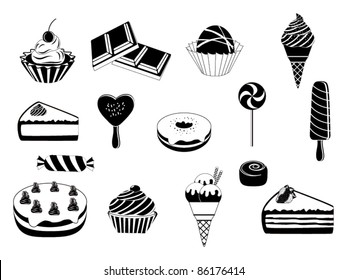 Abstract desserts design vector