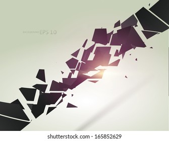 Abstract destroy line background vector.
