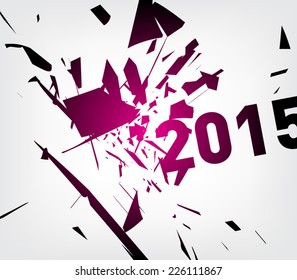 Abstract destroy lines / explosion background 2015, clean and modern style design. Vector eps 10