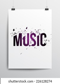Abstract destroy lines / explosion background music poster, clean and modern style design. Vector eps 10