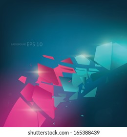 Abstract destroy shine line background Vector