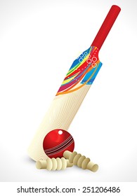 abstract detailed cricket bat vector illustration