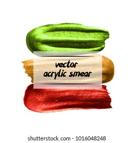 Abstract detailed glittering textured wet paint. Hand drawn brush stroke vector design element. Vector acrylic smear