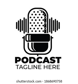 abstract detailed podcast logo design template