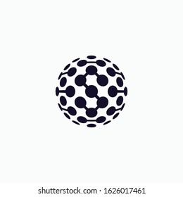 Abstract Development of artificial intelligence sign. Innovative high tech logo template. Smart computer. machine learning - vector