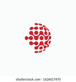 Abstract Development of artificial intelligence sign. Innovative high tech logo template. Smart computer. machine learning - vector