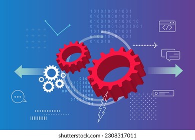 Abstract Development Process - Gears - Illustration as EPS 10 File