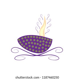 Abstract dewali design with candle on white background