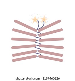Abstract dewali design with fire crackers on white background
