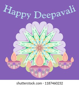 Abstract dewali design with Poster happy deepavali on beautiful color background