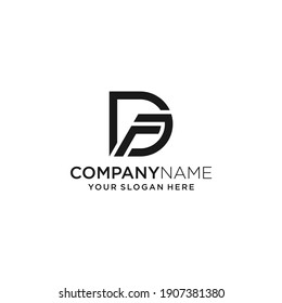Resumen de la letra DF diseño de logotipo moderno