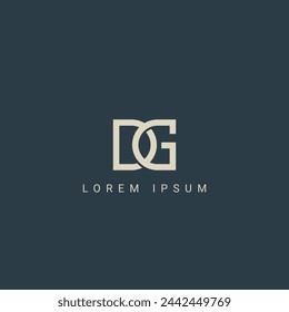 Abstract DG GD letter simple style logo design vector template