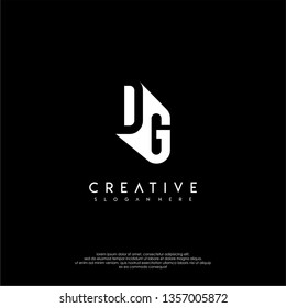 abstract DG logo letter in shadow shape design concept