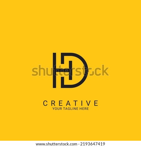 Abstract DH, HD, D, H Letters Logo Monogram icon.