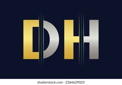 Abstract DH letter logo design template. Vector Logo Illustration.