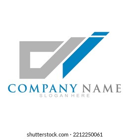 Abstract DI alphabet vector logo