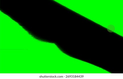 Abstrato diagonal faixa preta com bordas suaves em um fundo verde neon vibrante, criando um design gráfico moderno.