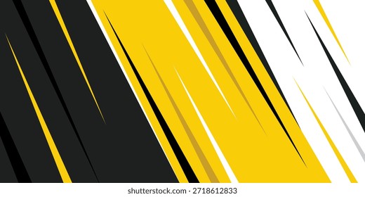 Abstractas diagonal negro amarillo y blanco rayas de fondo de carreras