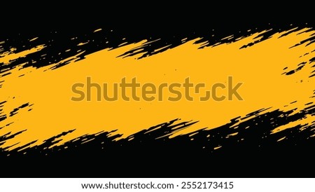 Abstract Diagonal Brush Stroke: Bold Orange and Black Contrast