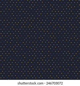 Abstract diagonal contrast pattern. Regular dot grid backdrop. Yellow blue spots. Seamless vector background. For wallpaper, webpage background, surface textures. For decoration or printing on fabric.