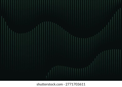 abstract diagonal dark green wave lines design background black and white Modernist texture business industrial pattern illusion EPS 10