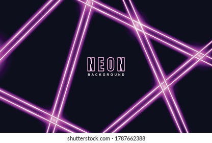 Resumen de fondo geométrico diagonal con efecto de luz de color neón rosa. Ilustración de luz vectorial sobre el concepto oscuro puede utilizarse para carteles de portada de música, volante, promoción de banners, sitio web, 