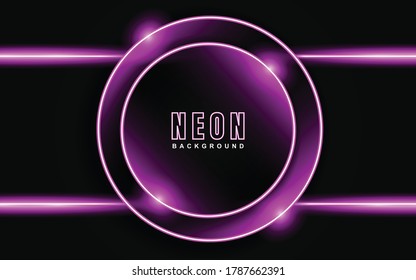 Abstract diagonal geometric background with pink neon color light effect. Vector light illustration on dark concept can use for music cover poster, flyer, banner promotion, website, 