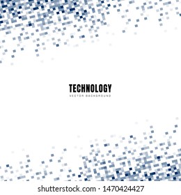 Abstract diagonal geometric blue squares pattern on white background and texture with space for text. Technology style. Mosaic grid. Vector illustration
