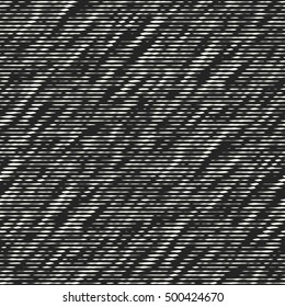 Abstract diagonal glitch strokes textured background. Seamless pattern.