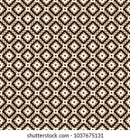 Abstract diagonal gold modern triangle dot Cross lines vector pattern, background. Seamless repeatable grid, mesh pattern. Vintage black and white tiles vector pattern