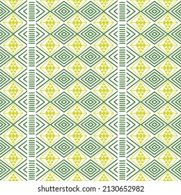 Abstract diagonal gold modern triangle dot Cross lines vector pattern, green background. Seamless repeatable grid, mesh pattern. Vintage black and white tiles vector pattern