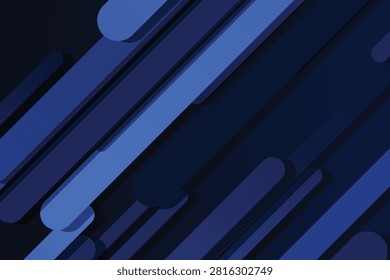 Abstract diagonal gradient bands in deep blue hues cylindrical