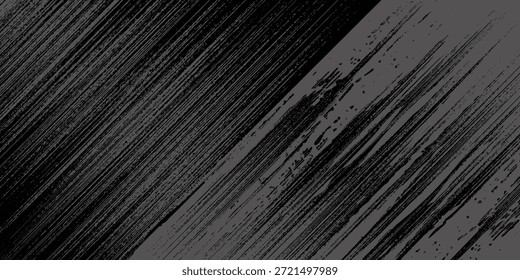 Abstract diagonal grunge texture with black and gray scratched lines effect