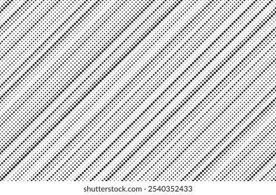 Abstract diagonal halftone gradient background. Faded grit noise texture. Retro pixelated backdrop. Anime or manga style comic overlay. Vector graphic design textured template
