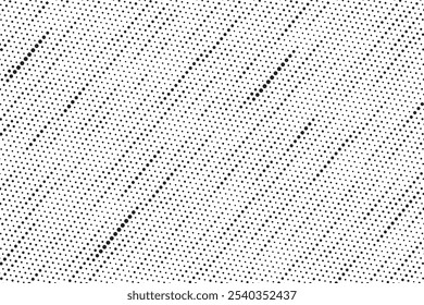 Abstract diagonal halftone gradient background. Faded grit noise texture. Retro pixelated backdrop. Anime or manga style comic overlay. Vector graphic design textured template
