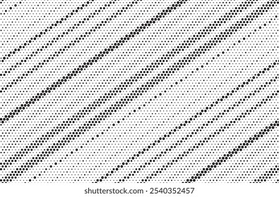 Abstract diagonal halftone gradient background. Faded grit noise texture. Retro pixelated backdrop. Anime or manga style comic overlay. Vector graphic design textured template
