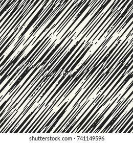 Abstract Diagonal Hatching Textured Striped Distressed Background. Seamless Pattern.