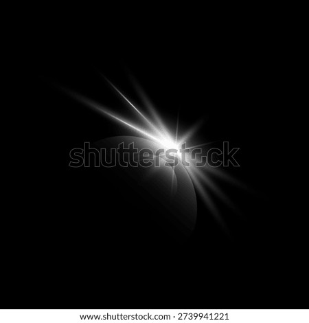 Abstract Diagonal Light Flare with Cinematic Glow Effect, Cinematic Lens Flare with Soft Light Arcs on Black Background
