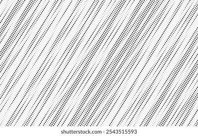 Abstract diagonal line halftone background. Faded grit noise texture. White and black sand wallpaper. Retro pixelated backdrop. Vector graphic design textured template
