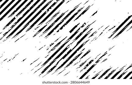 Abstract diagonal line halftone pattern background. Simple black and white vector illustration of geometric parallel stripes gradient texture, modern minimal graphic layout, and optical transition wal