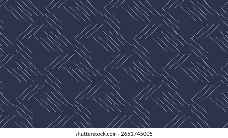 Linhas diagonais abstratas formando motivos angulares semelhantes a setas em uma grade sem costura. Perfeito para marcas modernas e temas inspirados em movimento.