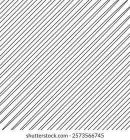 Abstract Diagonal lines on white background. Angled straight stripes motif. Surface pattern design with linear ornament. EPS Vector illustration