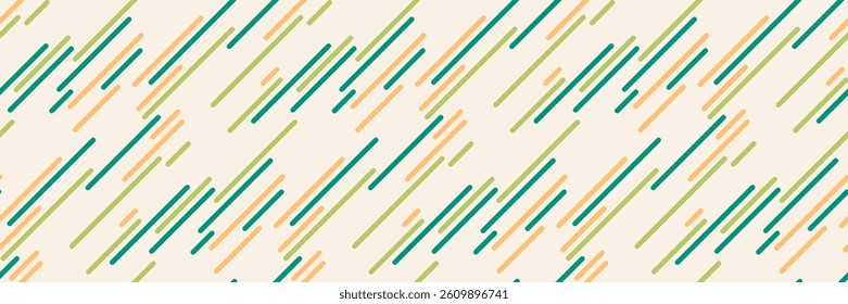 Abstract diagonal lines pattern in muted greens, oranges, and beige.  Modern geometric design ideal for backgrounds, textiles, or website designs.