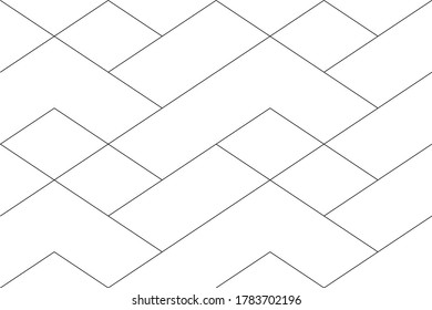 Resumen de líneas diagonales del vector de patrón de rhombus. Diseño de mosaico negro sobre fondo blanco. Impresión de diseño para ilustración, textil, papel pintado, fondo, patrón. Establecer 1