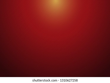 Abstract diagonal lines striped red gradient background with spotlight from above and texture for your business. Vector illustration