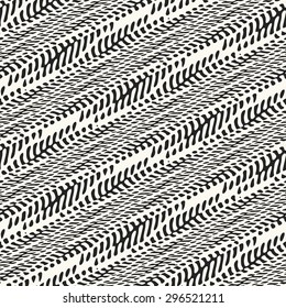 Abstract diagonal organic herringbone motif. Seamless pattern.